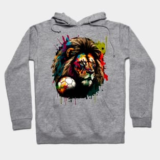 Africa Lion Sports Player Soccer Futball Football - Graphiti Art Graphic Trendy Holiday Gift Hoodie